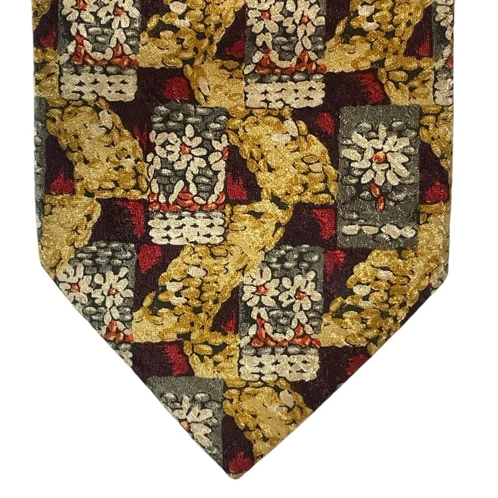 Ermenegildo Zegna Silk Daisy Geometric Luxury Professional Old Money Tie